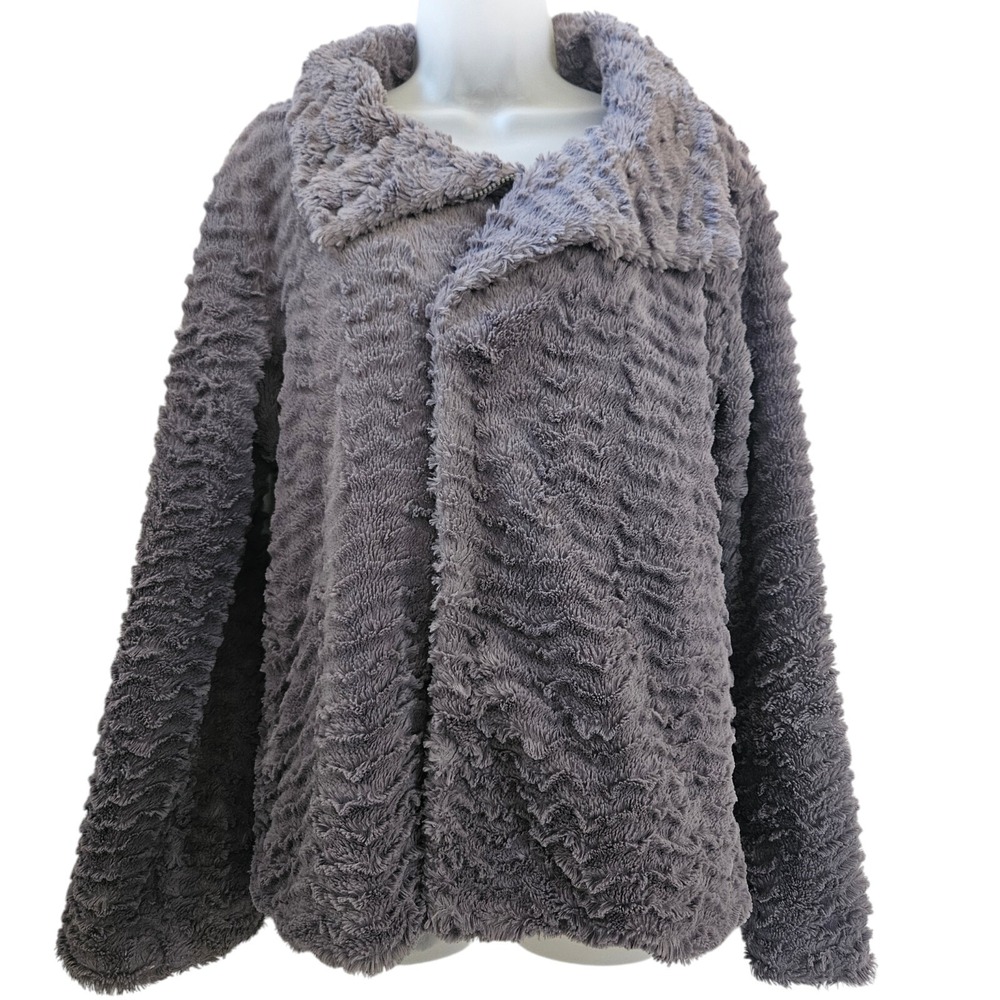 Patagonia Los Gatos Fleece Womens XL Grey Wavy Textured Mock Neck Gorpcore Cozy - Picture 2 of 15